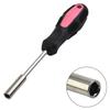 Ergonomic Red Screwdriver with Magnetic Bit Holder and 1/4 Inch Hex Drive