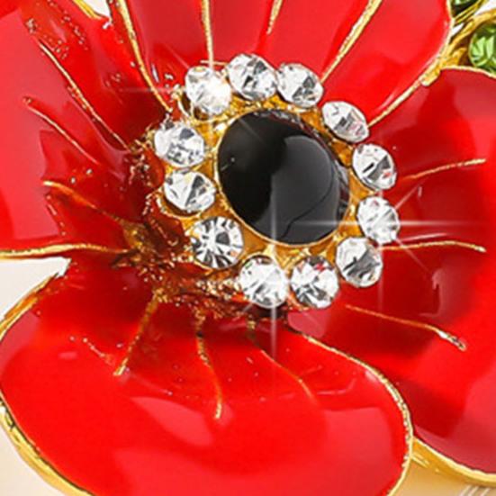 Women Brooch Flower Shape Enamel Oil Dripping Retro Anti-slip Polished Coat Collar Bag Scarf Hat Decoration Clothes Pin Party Banquet Clothing Jewelry