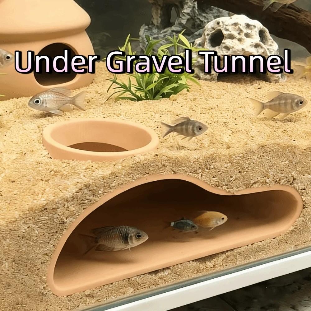 Single Hole Under Gravel Tunnel 3D Printing Shrimp Cave Aquarium Tunnel Cave  Fish Tank Decoration