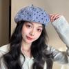 Polka Dot Hole Beret Women's Summer New Versatile Retro Painter Hat Fashion Popular Face Small Star Anise Hat