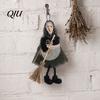 Halloween Atmosphere Decor Witch Broomstick Hanging Ornament, Spooky Fabric Pendant for Party Bar Decorative Items Home, Trick or Treat Festive