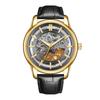 OCHSTIN Men's Skeleton Mechanical Watch - Genuine Leather, Waterproof, Fashionable Business Casual Wristwatch