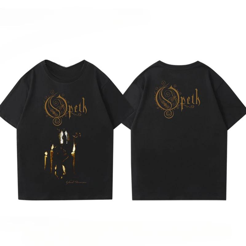 Vintage Progressive Death Metal Band Printed T-shirt for Men Women Fashion Opeth Band Short-Sleeved Tee Streetwear Summer Tshirt