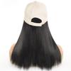 Lange gerade Baseball-Perücke, synthetische natürliche Bob-Perücke, schwarzer Hut, Perückenkappe mit blonden Haaren, verstellbare Baseballkappe