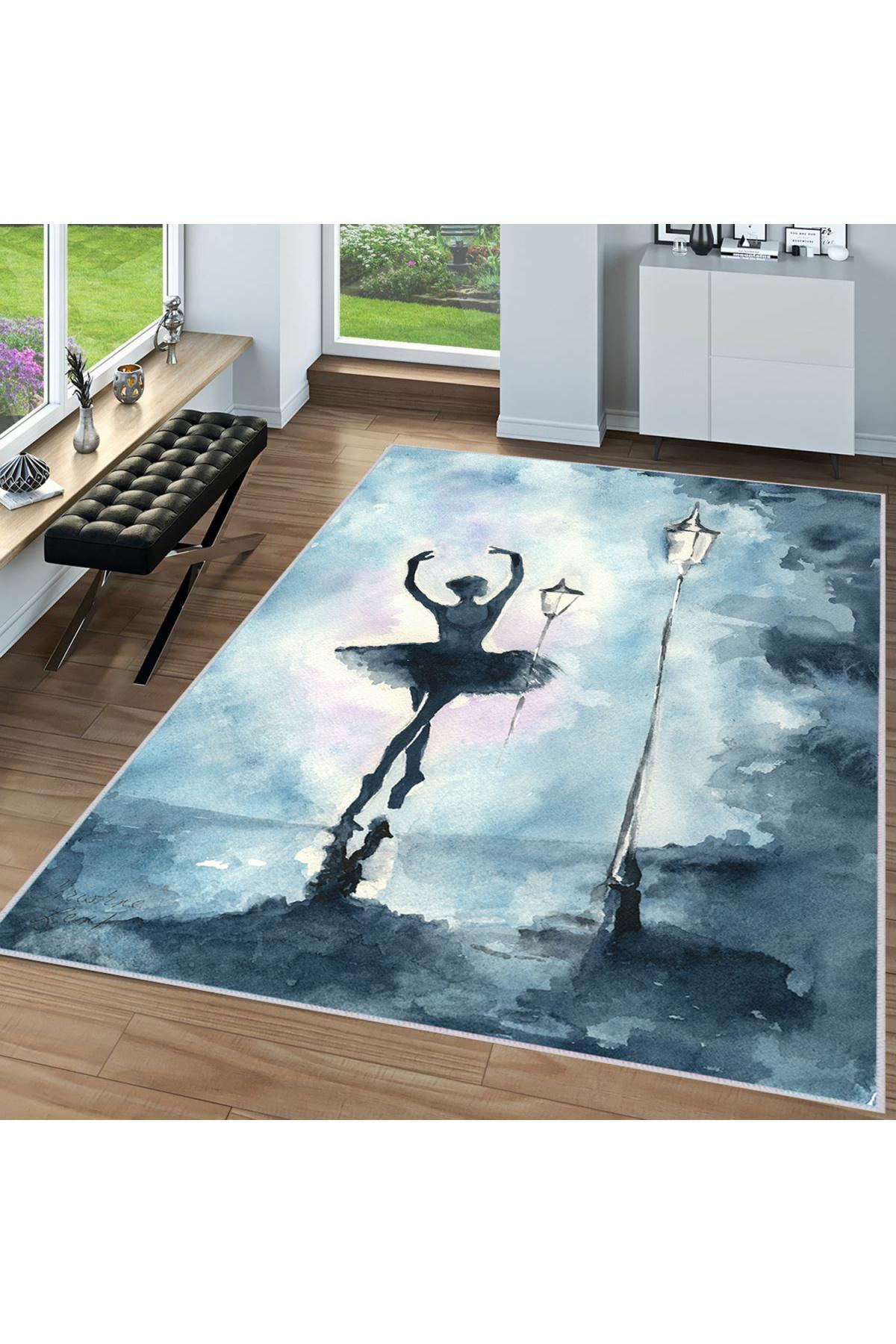 

Eliana Home Washable Printed Carpet LNA1622 80X150 синий