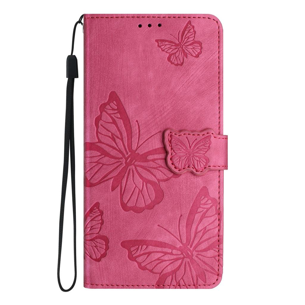 For iPhone 17 Pro Max Case Butterfly Design Flip Wallet Leather Phone Cover Skin-Touch
