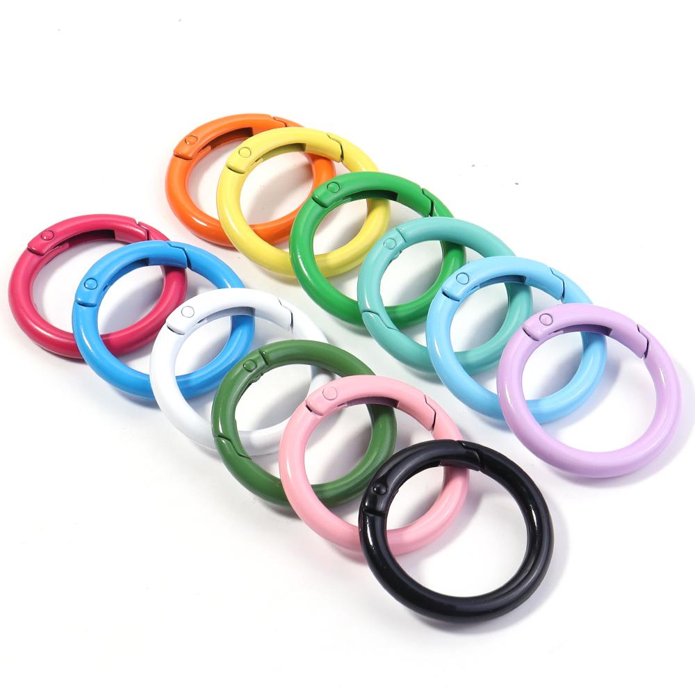 5/10 Piezas 25/35/41 mm Anillo O Metálico Cierre de Resorte Mosquetón Redondo Abrible Clips para Llavero Gancho Cadena para Perro Manualidades DIY Hebilla Accesorios