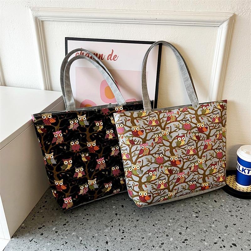 Neue Canvas-Tasche Xinmatai Retro-Damen-Tasche bedruckte Handtasche Tote große Tasche literarische Schulter-Einkaufstasche