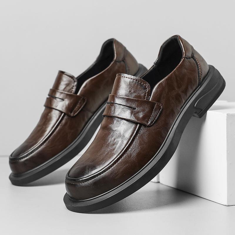 

Роскошные модные повседневные кожаные туфли, официальная обувь для мужчин, кожаные офисные туфли, мужские классические коричневые туфли-лоферы, черные мужские элегантные туфли 44 коричневый