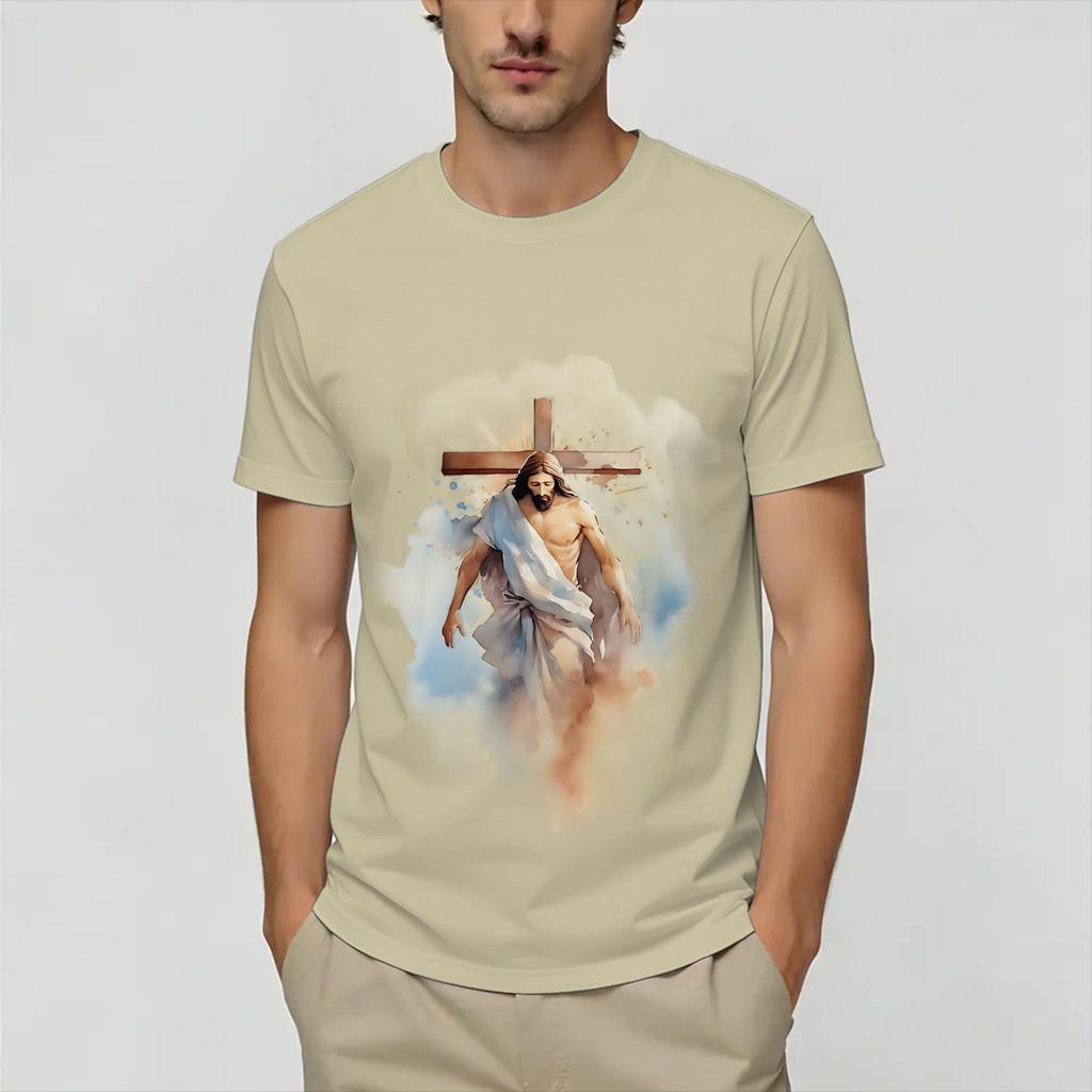 Happy Easter Jesus Cross T Shirt Summer Hip Hop T Shirts Unisex Cotton Crewneck 4XL 5XL 6XL Tees Short Sleeve Y2K Fun Tshirt
