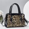 Leopard Print Fashion Color Blocking Women Casual Glossy Shoulder Bag Daily For