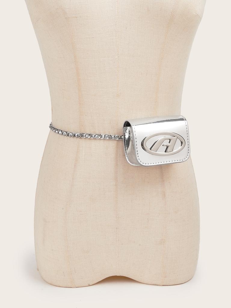 D Letter Waist Chain Bag Women'S French Small Fragrant Style Belt Bag Mini Lightweight Chain Messenger Bag