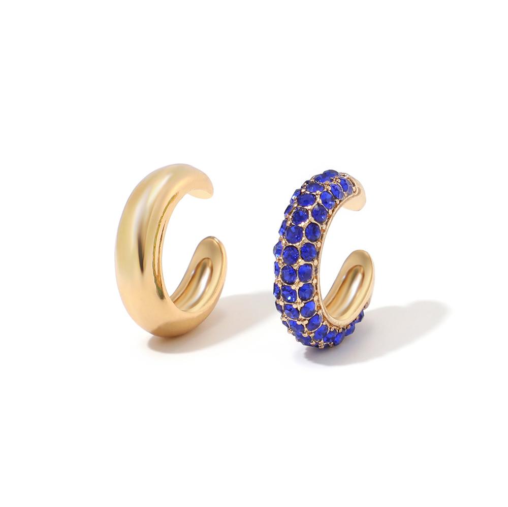 New Arrival Multicolor CZ Crystal Ear Cuff Stackable C Shaped Ear Clips No Pierced Cartilage Earring for Women Earcuffs