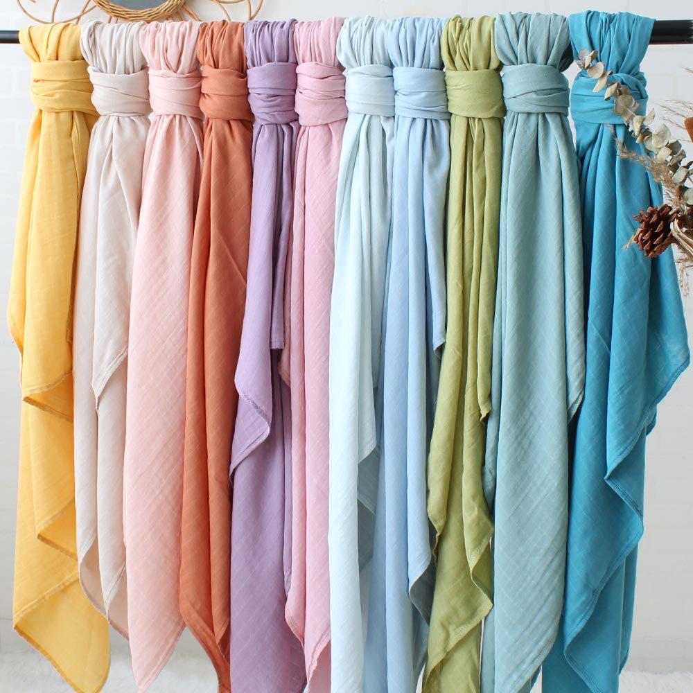 Double Layer Bamboo Cotton Muslin Swaddle Blanket for Newborns