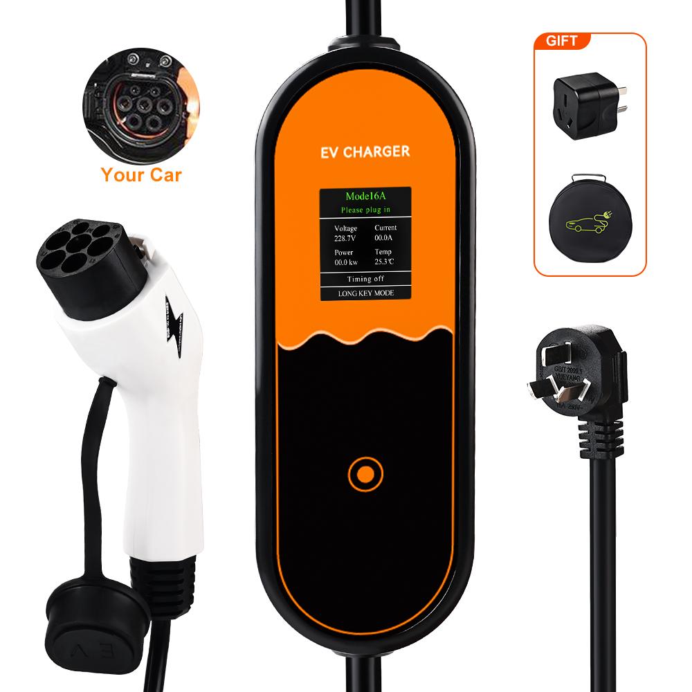 JDMEX 32A 7KW GBT EV Portable Charger 3.5KW 16A 1Phase GBT EVSE Charging Box Type2 11KW 16A 3Phase Car Charger for Electric Car