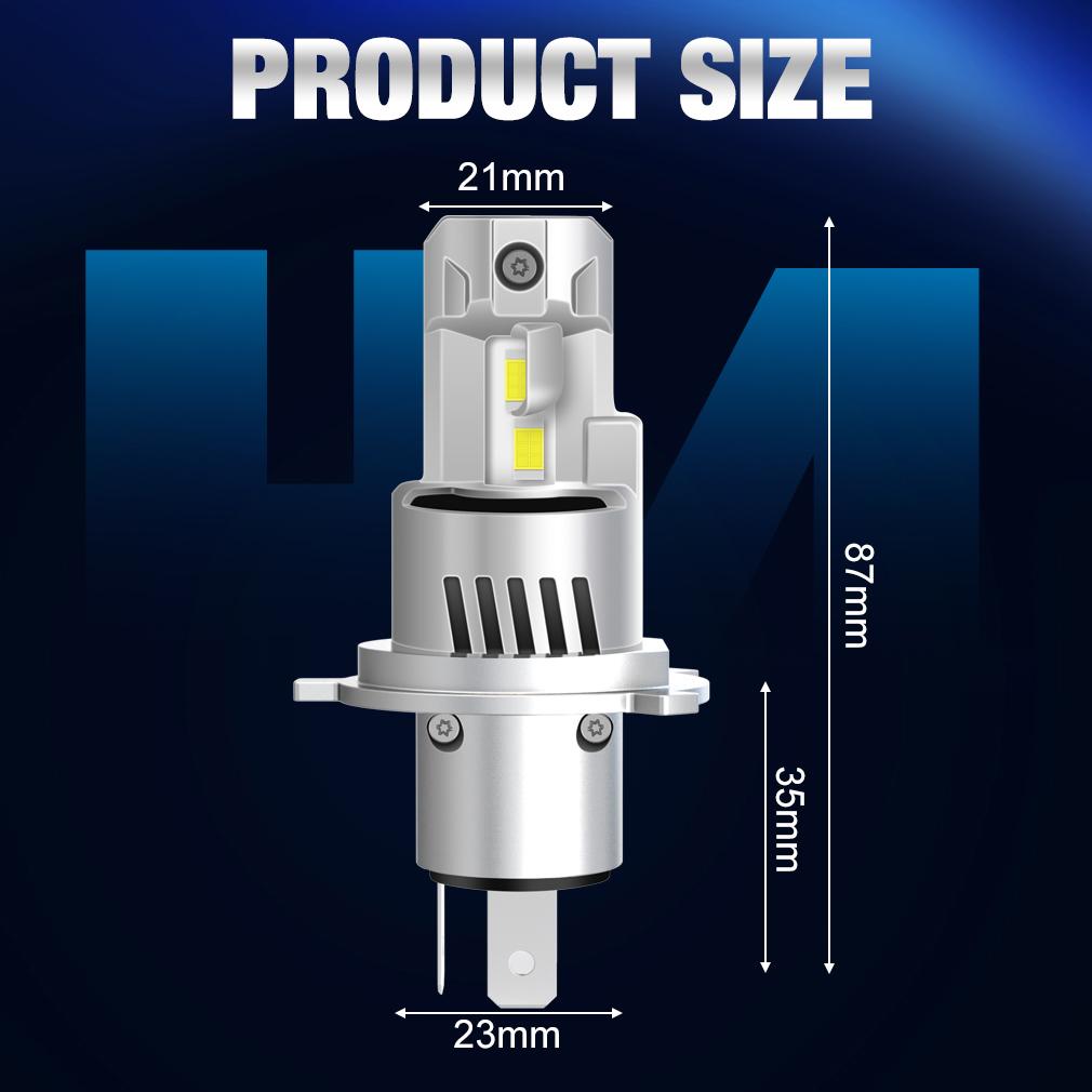 2Pcs Canbus H4 LED Headlight Bulbs High Low Beam 32000LM Car Motorcycle Lights 24pcs 3570 CSP Turbo Led Diode Lamps Auto Moto Headlamp 12V 6000K