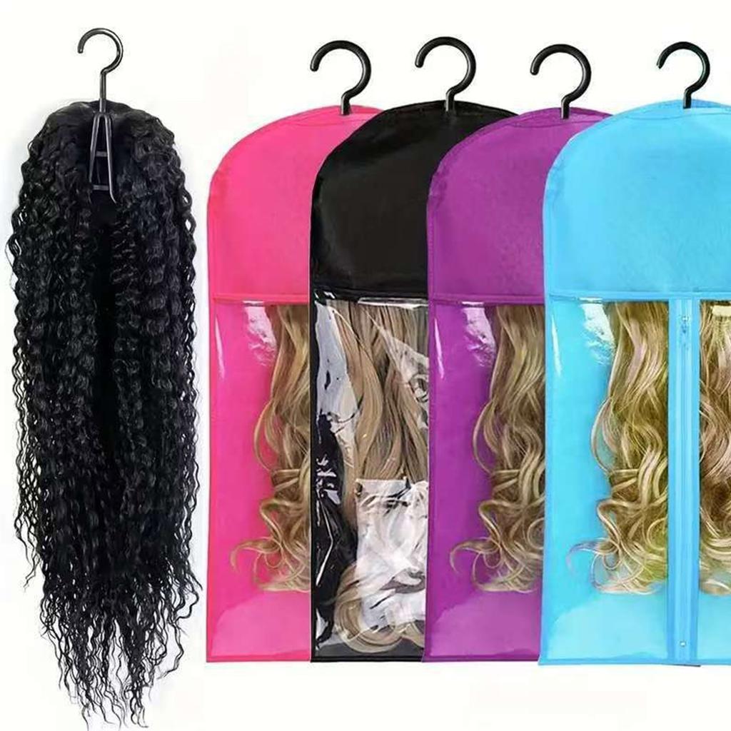 Hair Extension Stand Wig Storage Bag With Hook Wig Stand Can Hold Multiple Wigs,-Proof Storage Organizer With Hook For Hair Extensions,