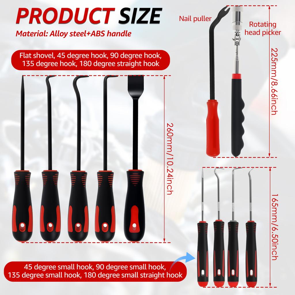 11 Pcs Pick and Hook Set with Ergonomic Comfort Handle Enduring Hook and Retrieve Tool Rust Resistance Clasp and Pick Tool Set