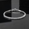 Source Jewelry Factory Double Anti-Tarnish Rhodium Coated S925 Silver Full Micro Moissanite Tennis Bracelet for High-End Minimal