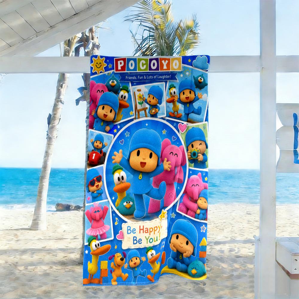 Pocoyo Beach Towel Quick-Dry Soft Microfiber Comfortable Lightweight