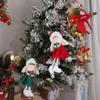 Plush Red Green Christmas Elf Doll Cute Xmas Tree Hanging Angel Pendants  New Year