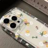 Small fresh yellow flower is suitable for iPhone12promax mobile phone case, Apple 12pro all-inclusive transparent 13 soft case.