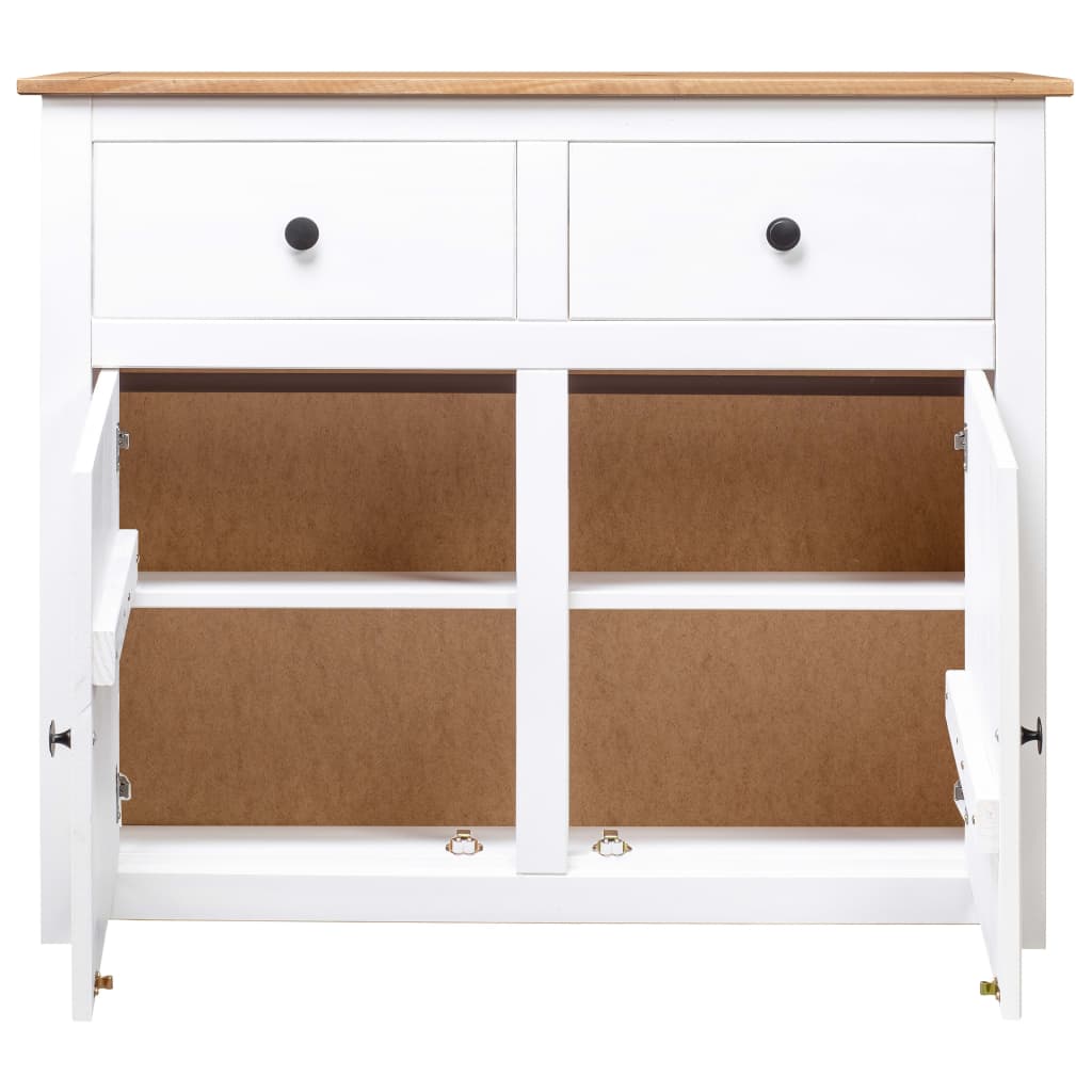 Sideboard White 93 x 40 x 80 cm Pine Wood Panama