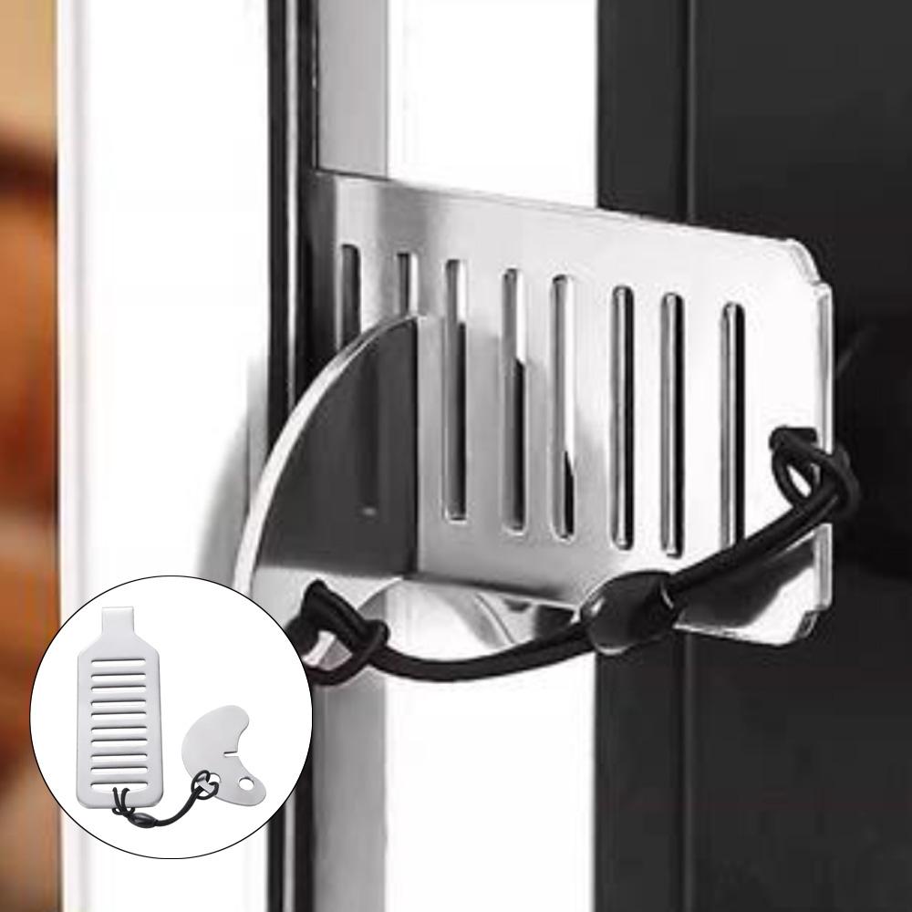 

Sturdy Security Door Lock Durable Hotel Door Jammer Stainless steel Door Stopper Women 1 Pc