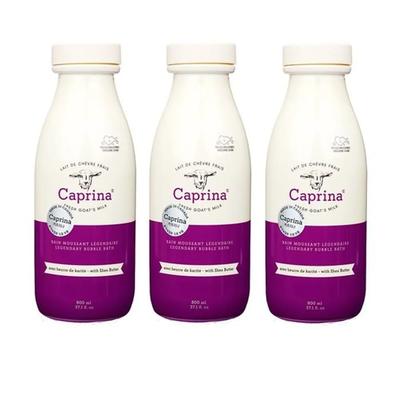 Baie cu spumă din lapte de capră Caprina, parfum de unt de shea, 800 ml x 3