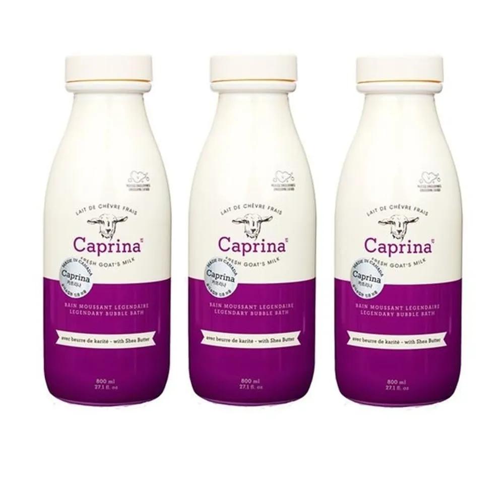Caprina Goat Milk Bubble Bath Shea Butter Scent 800ml x 3