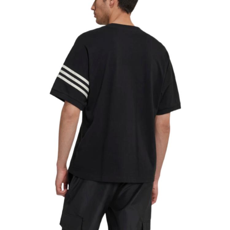 Adidas Originals Kleeblattstreifen Lässiges Sport Kurzarm T-Shirt Herren Oberteile Schwarz HM1875