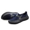 Sommar Herr ÄKTA Lädersandaler Andningsbara Lädskor Medelålders Herrskor Bekväma Slip-on Meshsko