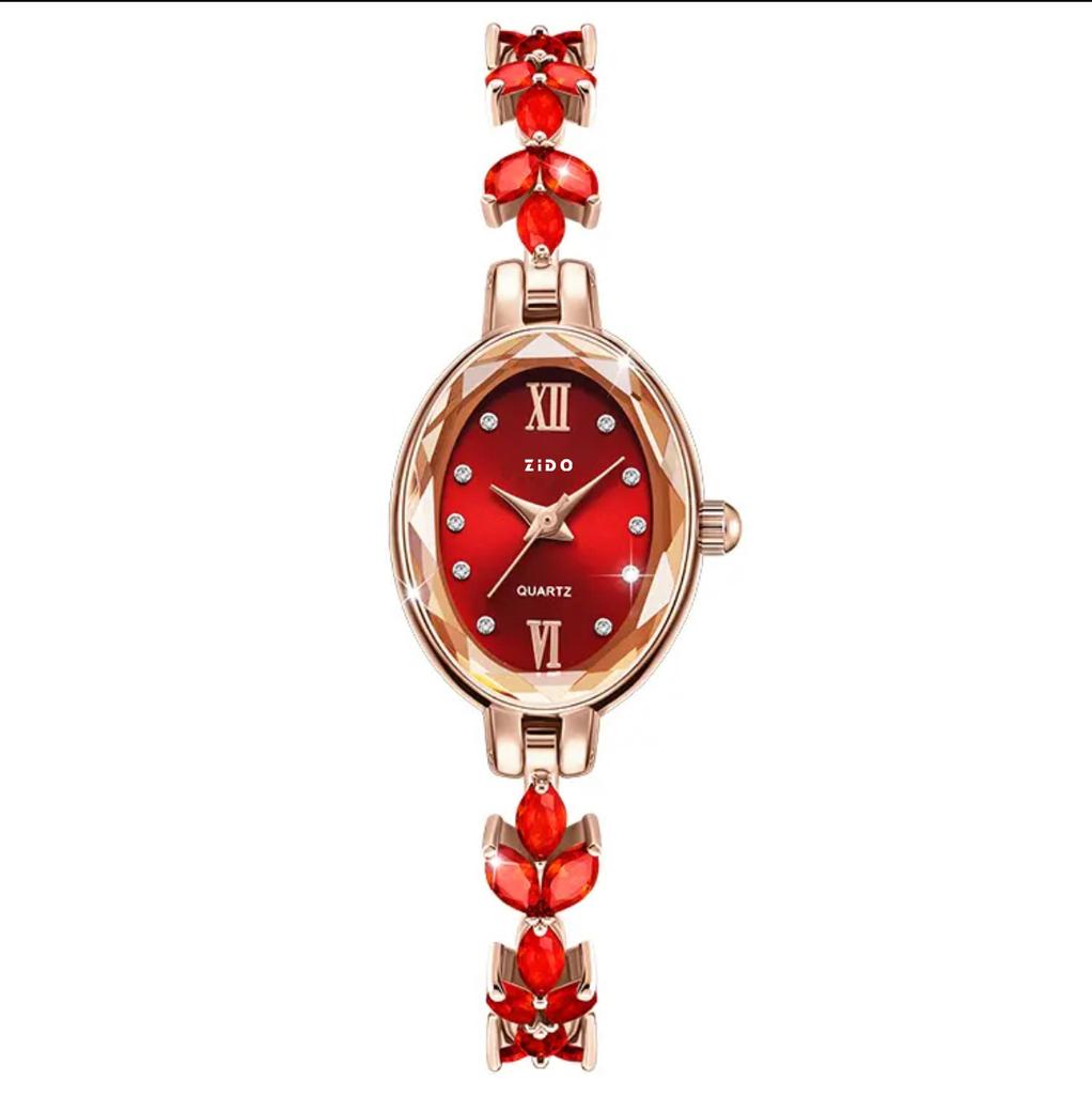 UTHAI V22 Women's Watches Light Luxury Diamond Inlaid For Clover Watch Waterproof Oval Ladies Fashion Quartz Bracelet Wristwatch