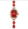 UTHAI V22 Women's Watches Light Luxury Diamond Inlaid For Clover Watch Waterproof Oval Ladies Fashion Quartz Bracelet Wristwatch