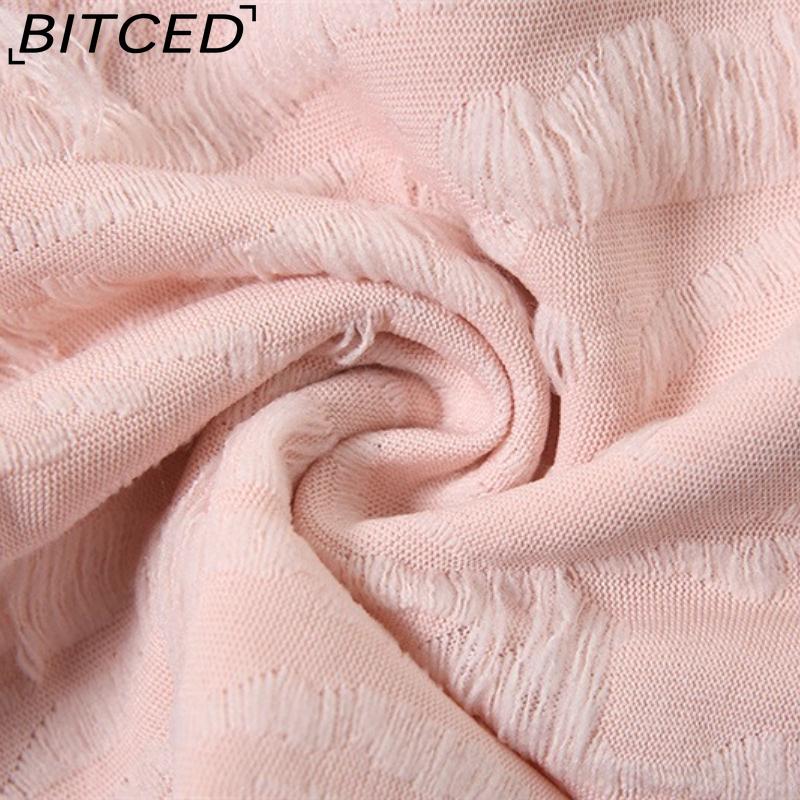 BITCED Summer Women's Solid-Color Slim-Fit Streetwear Off-the-Shoulder Wrap-Top with Backless Design