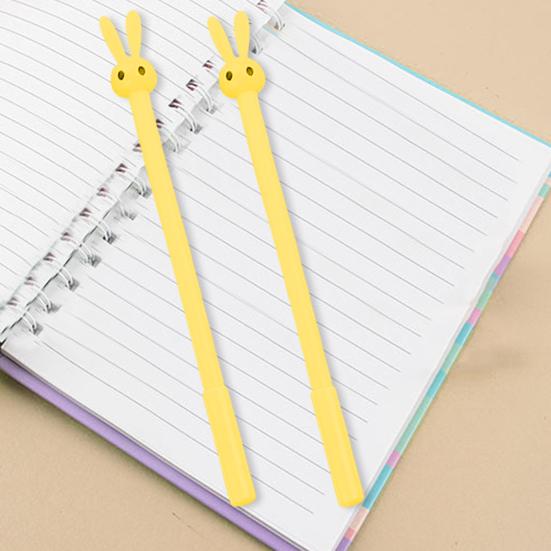 4Pcs Quick-drying Gel Pens Cute Rabbit Design Writing Fluently Ultralight Non-slip Comfortable Grip Ink Pens