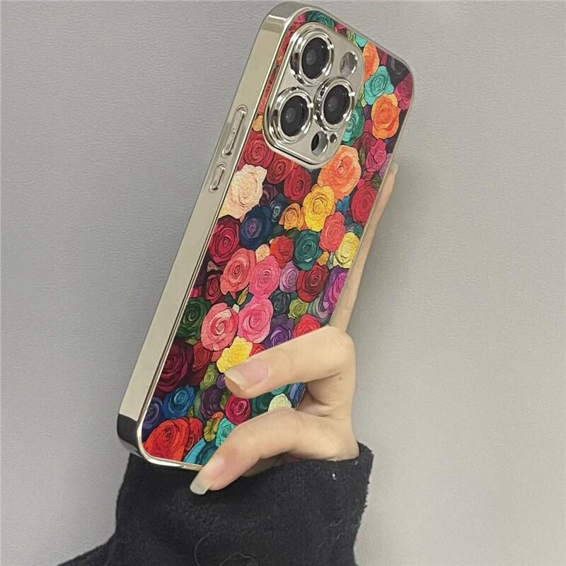 Premium Silicone Phone Case IPhone 15 Plus With Floral Rose Minimalist Design iPhone 16