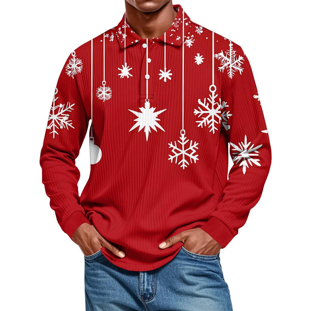 Men's Casual Style Solid Color Loose  Shirt Long-sleeved Top