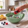 Exquisite Self Rinsing Fruit Colander Drain Holes Ceramic Washing Strainer  Small Produce