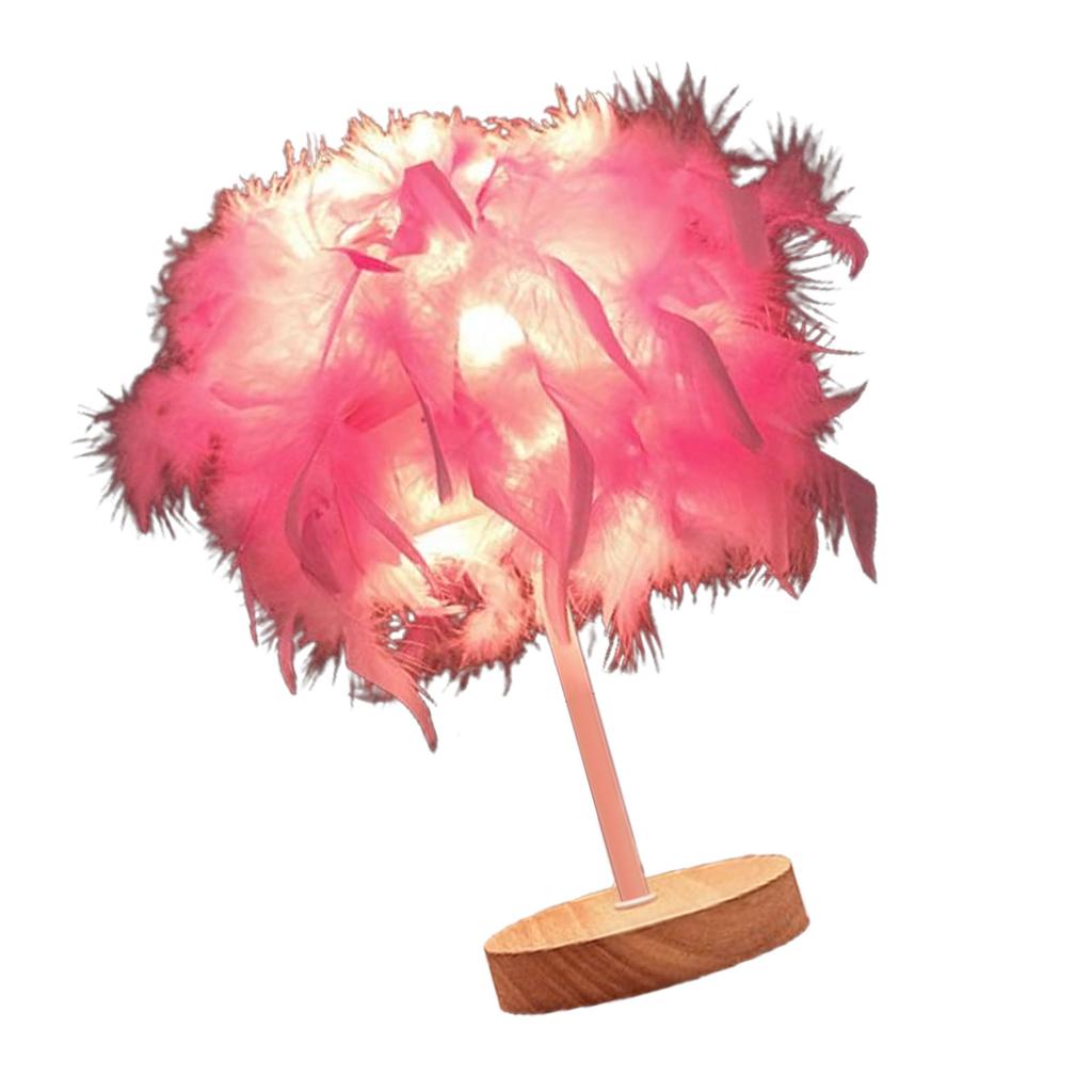 Feather Table Lamp Light Luxury Bedside Lamp Night Light for Bedroom Living Room Party Wedding