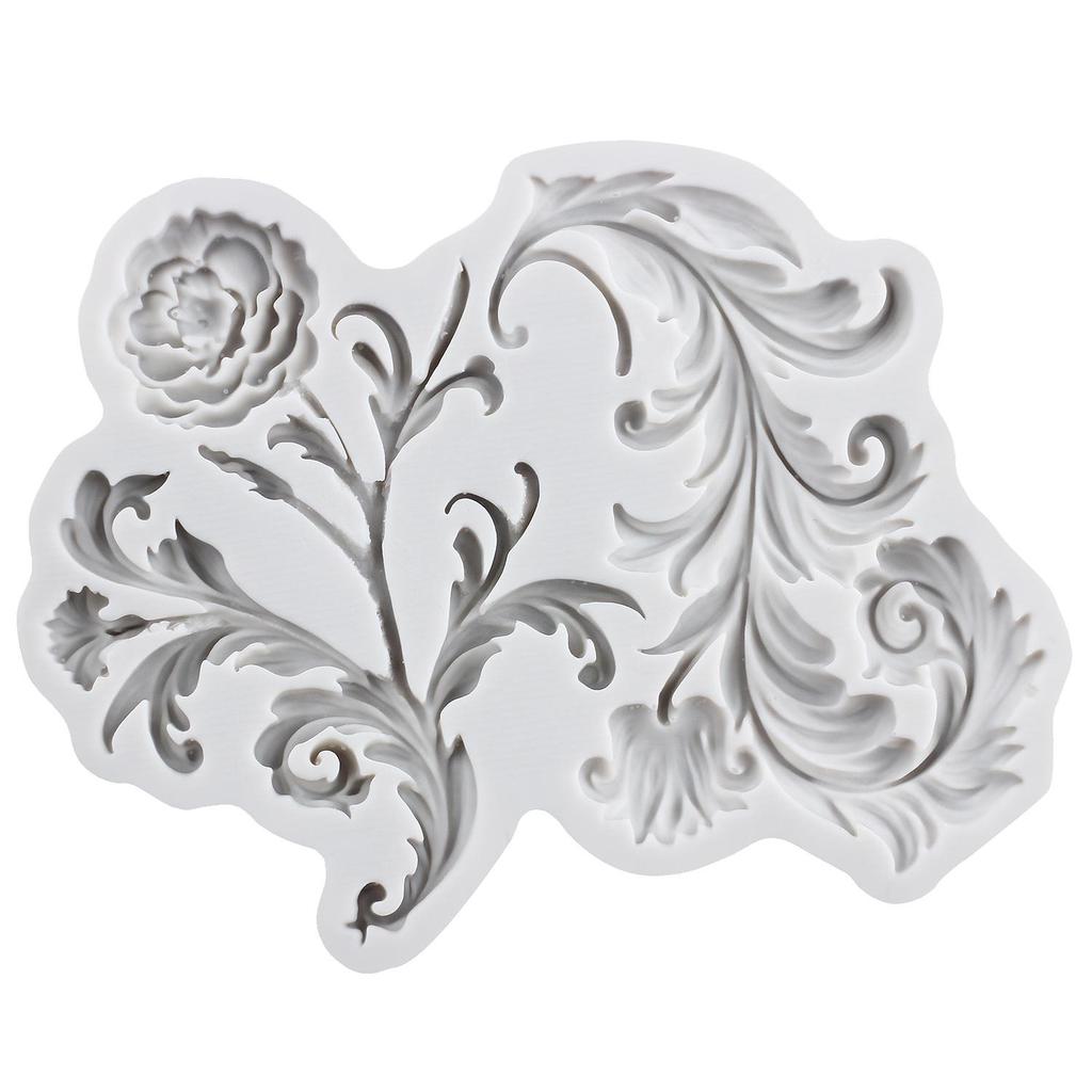 Baroque Silicone Mold Leaf Vine Fondant Molds Cake Decorating Tools Theme Cake Dessert Decorated Chocolate Candy Mold