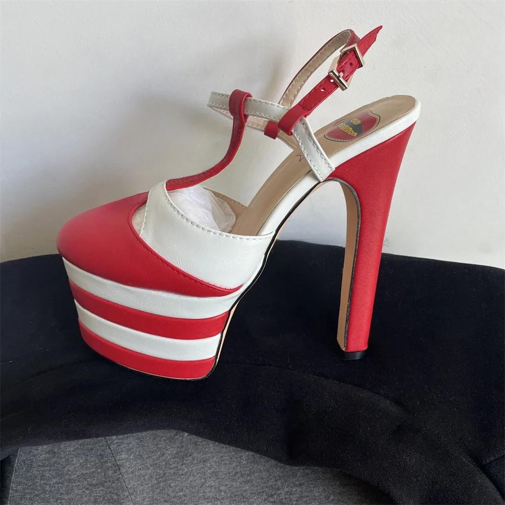 Fashion Brand Sexy Rivet 16cm High Heel Sandals Platform Party Wedding Ball T-stage Women Shoes High Quality Large 43summer Female Shoes