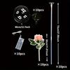 10 Sets Pink Rose Flower Glowing Bubble Balls Rose Bouquet Balloons and Sticks Suitable for Weddings Birthday Parties Prop Decor