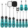 10Pcs Multipurpose Handle Screwdrivers Set With Magnetic Insulated Security Repair Hand Tool Cross Metric Flat Head Screw Driver