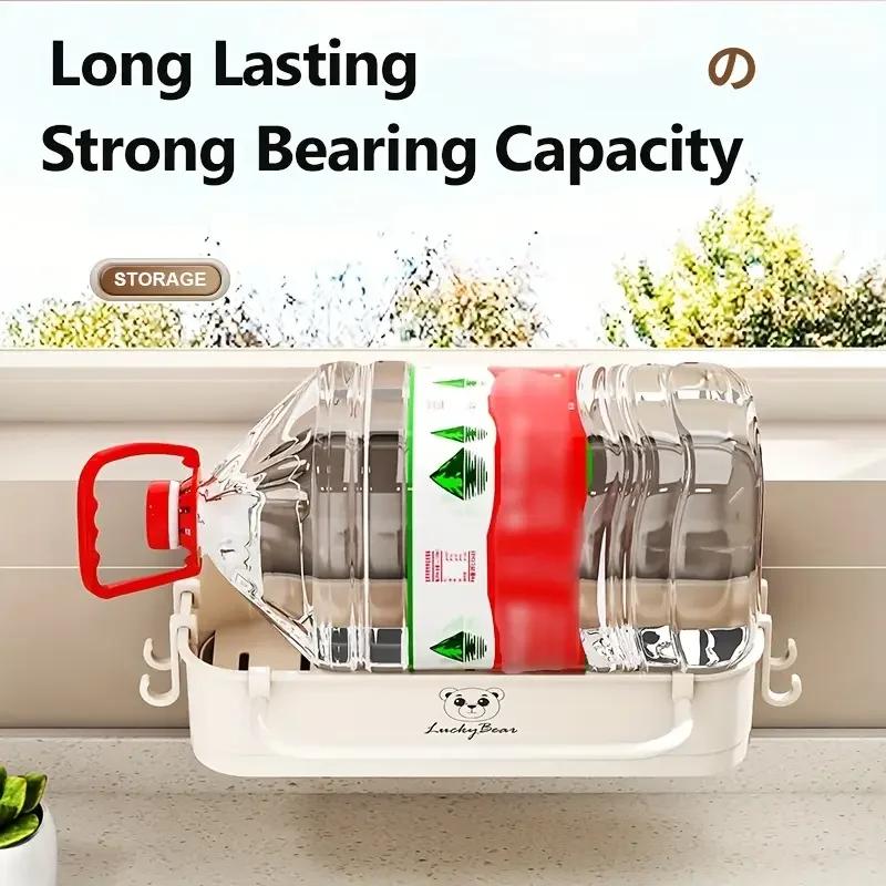 Wall Mount PP Plastic Kitchen Sink Drain Rack No Drill Sponge Soap Holder Slide Out Drip Tray Towel Hook Bathroom Organizer