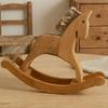 Wooden Rocking Horse Statue Elegant Carved Horse Figurine Home Accent Ornament For Coffee Table Or Nursery Decors Gift