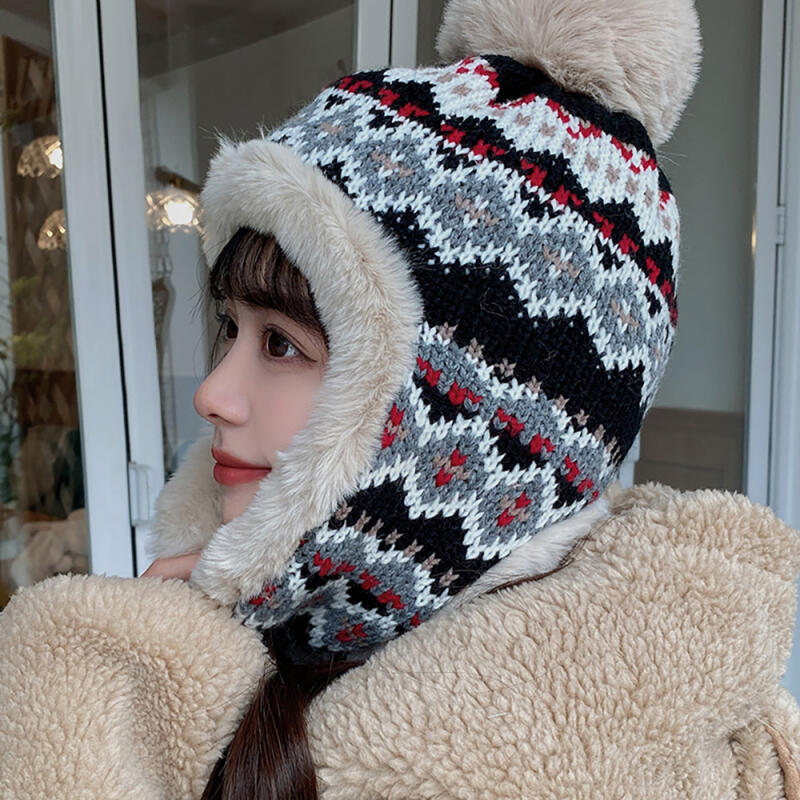 The Cap Angora Drop Knit Bonnet Hat C2 Navy C2 Navy