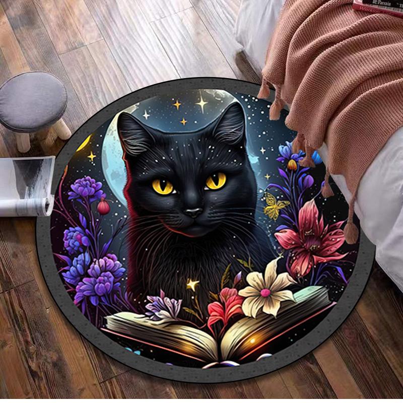Animal  Circular Rug Office Decorative Carpet For Living Room Bedroom Door Mat Floor Rug Computer Chair Area Rug Viking Theme Decor