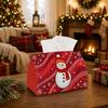 1pc Modern Whimsical Winter Tissue Box - Multi-functional Napkin Box, Available Made of Durable Polyester, Decorated with Snowman Swirling Abstract Sn
