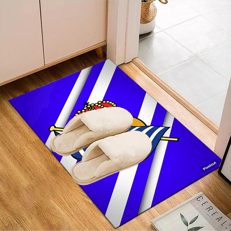 Real Sociedad Rug Game Carpet, Floor Mat for Bedroom Living Room Entryway Rug, Home Decor Idea Gift for Christmas Birthday